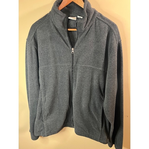 Bass‎ Pro Shops Fleece Jacket Full Zip Gray Outdoors Coat Mens L - Picture 1 of 5